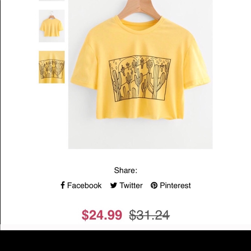 (SOLD) Cactus crop top